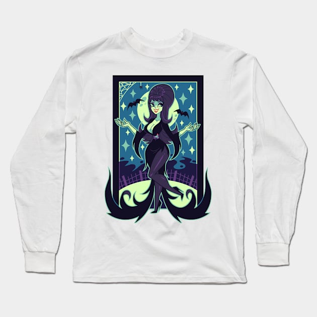 Horror Mistress Long Sleeve T-Shirt by ZoeStanleyArts